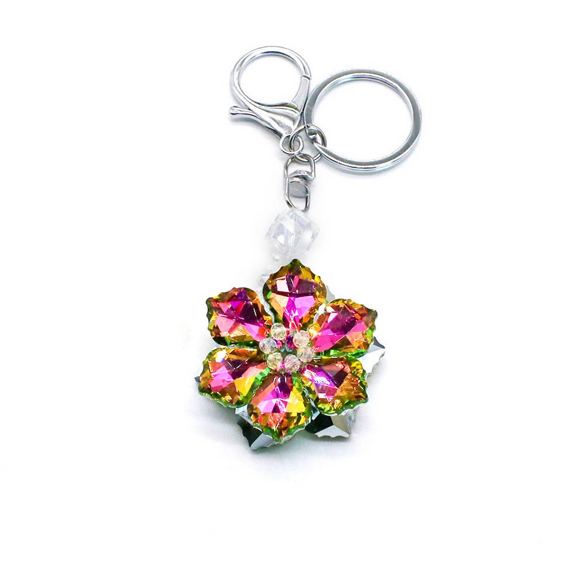 COLORFUL CRYSTAL FLOWER KEYCHAIN
