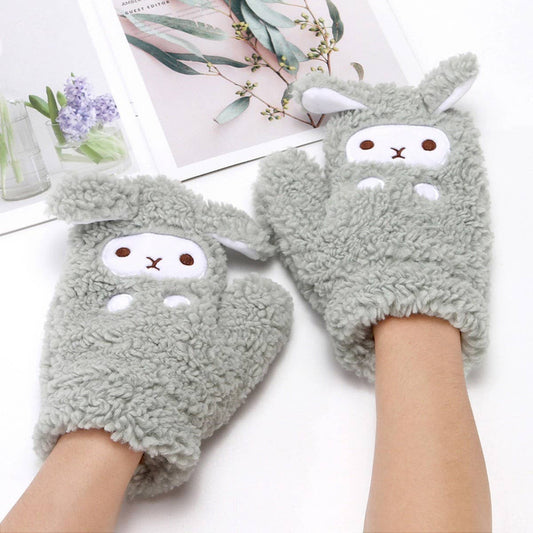 WINTER WARM PLUS VELVET THICK CUTE HALTER GLOVES_CWAG0266