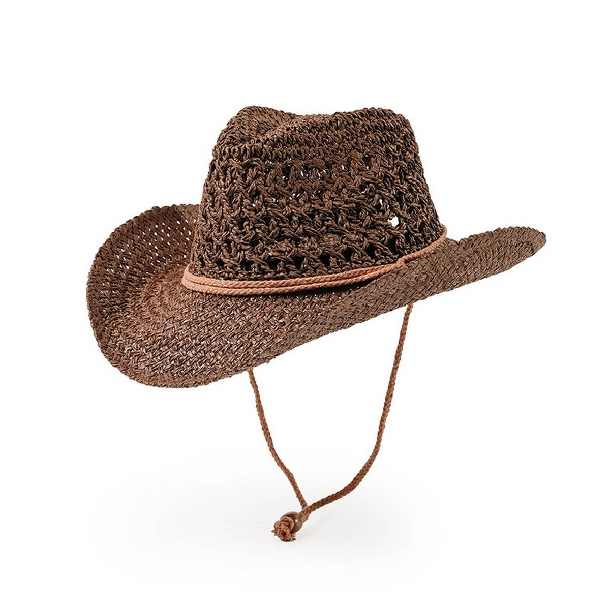 Retro flat top sunshade woven straw hat for women_CWAH3397