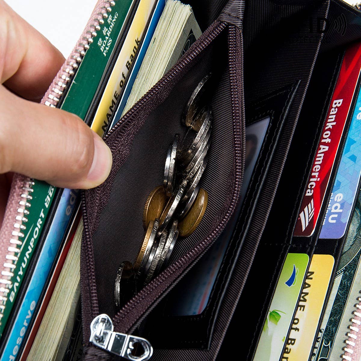 TOP LAYER COWHIDE ACCORDION CARD HOLDER WALLET_CWAB3707