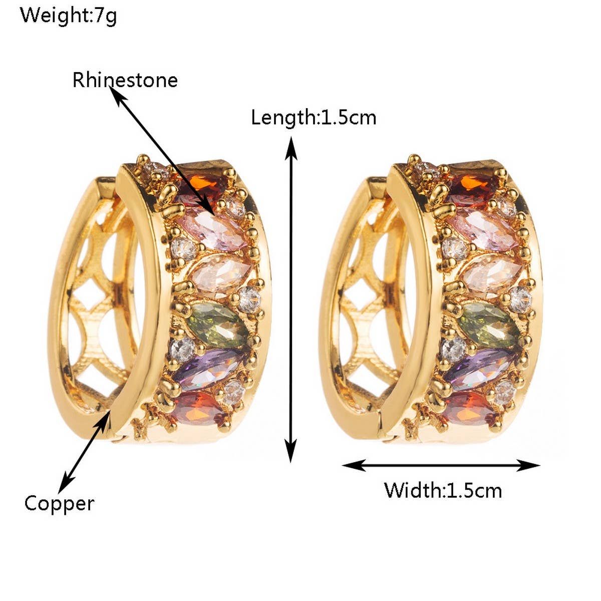 Fashion Copper Stud Earrings Minimalist Style_CWMM8525