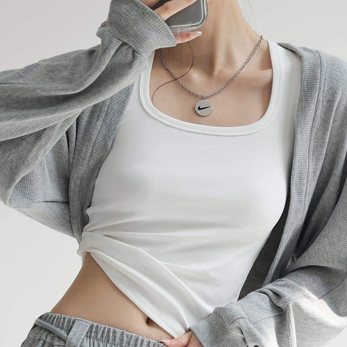 Pure Cotton Vest Bottoming Camisole Basic Tank Top_CWTTK0793