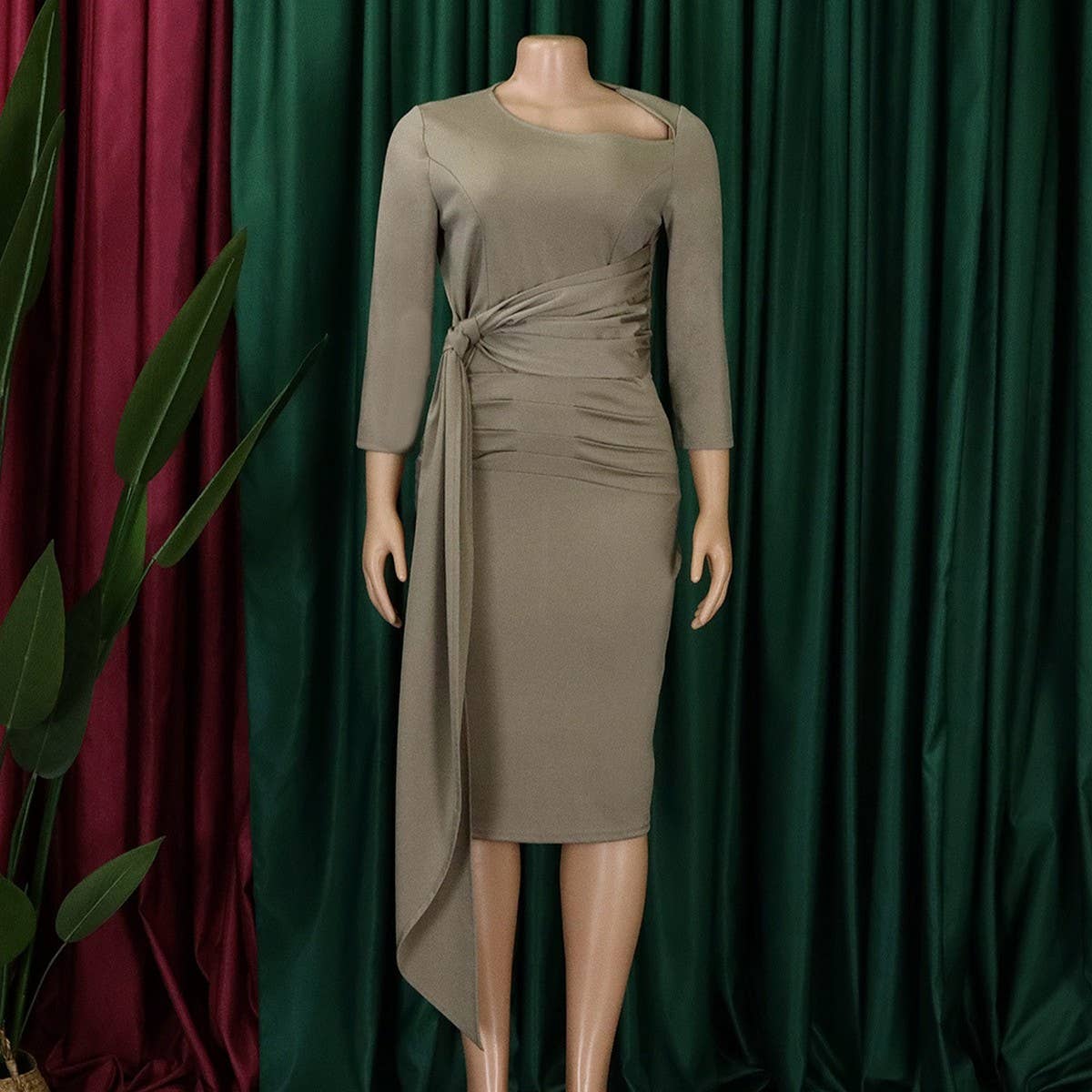 TEMPERAMENT COMMUTING PLEATED TIE DRESS