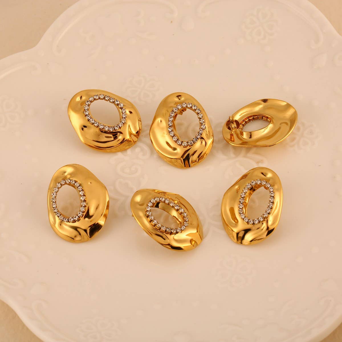 Fashion Stainless Steel Zircon Hollow Earrings_CWMM8917