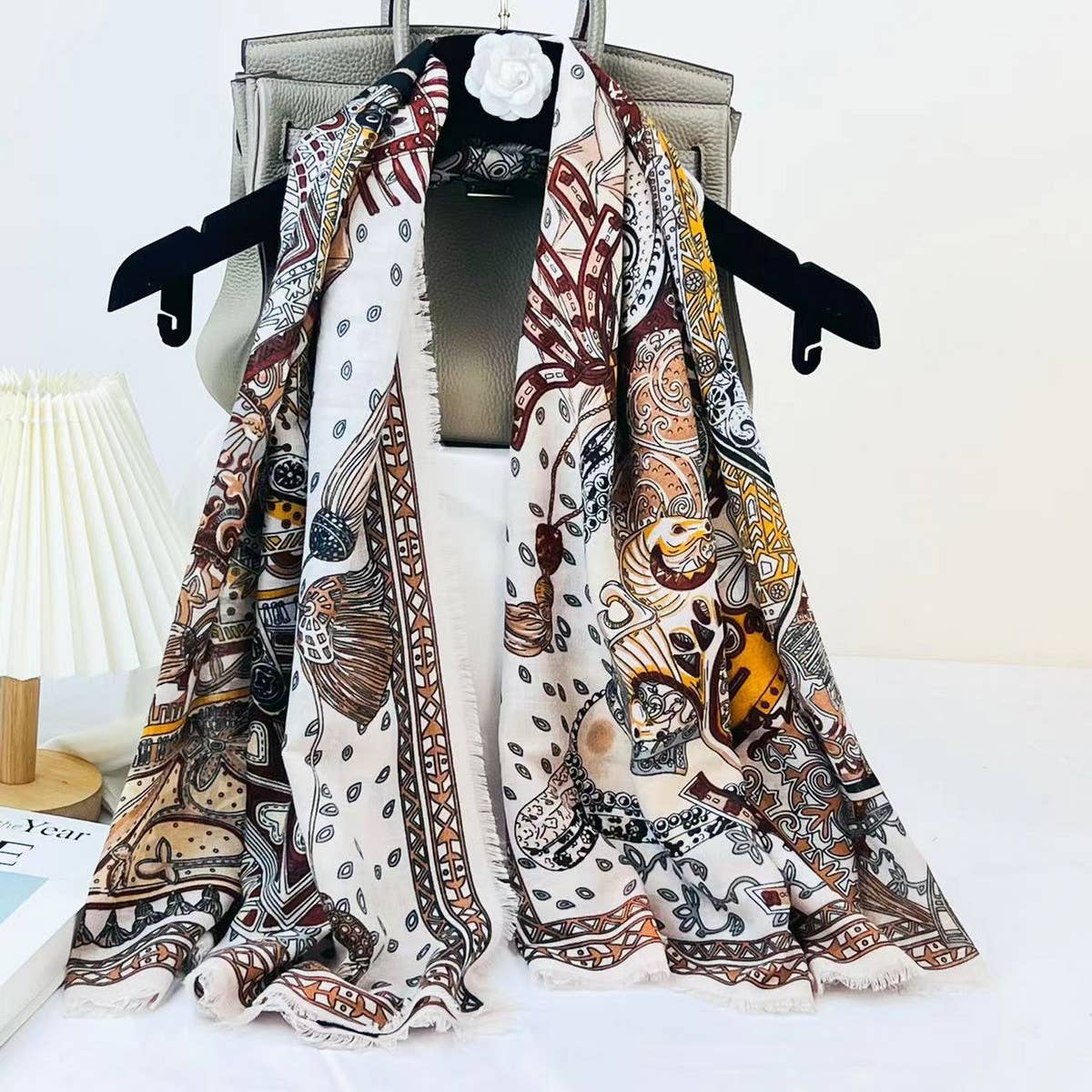 Geometric Commuter Scarf ? Large Lightweight Wrap