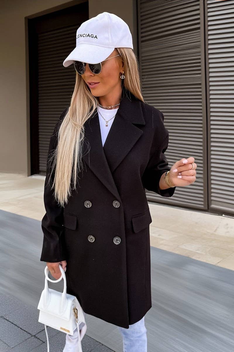 CWOCO00211_SOLID COLOR CASUAL SUIT COLLAR MID-LENGTH COAT