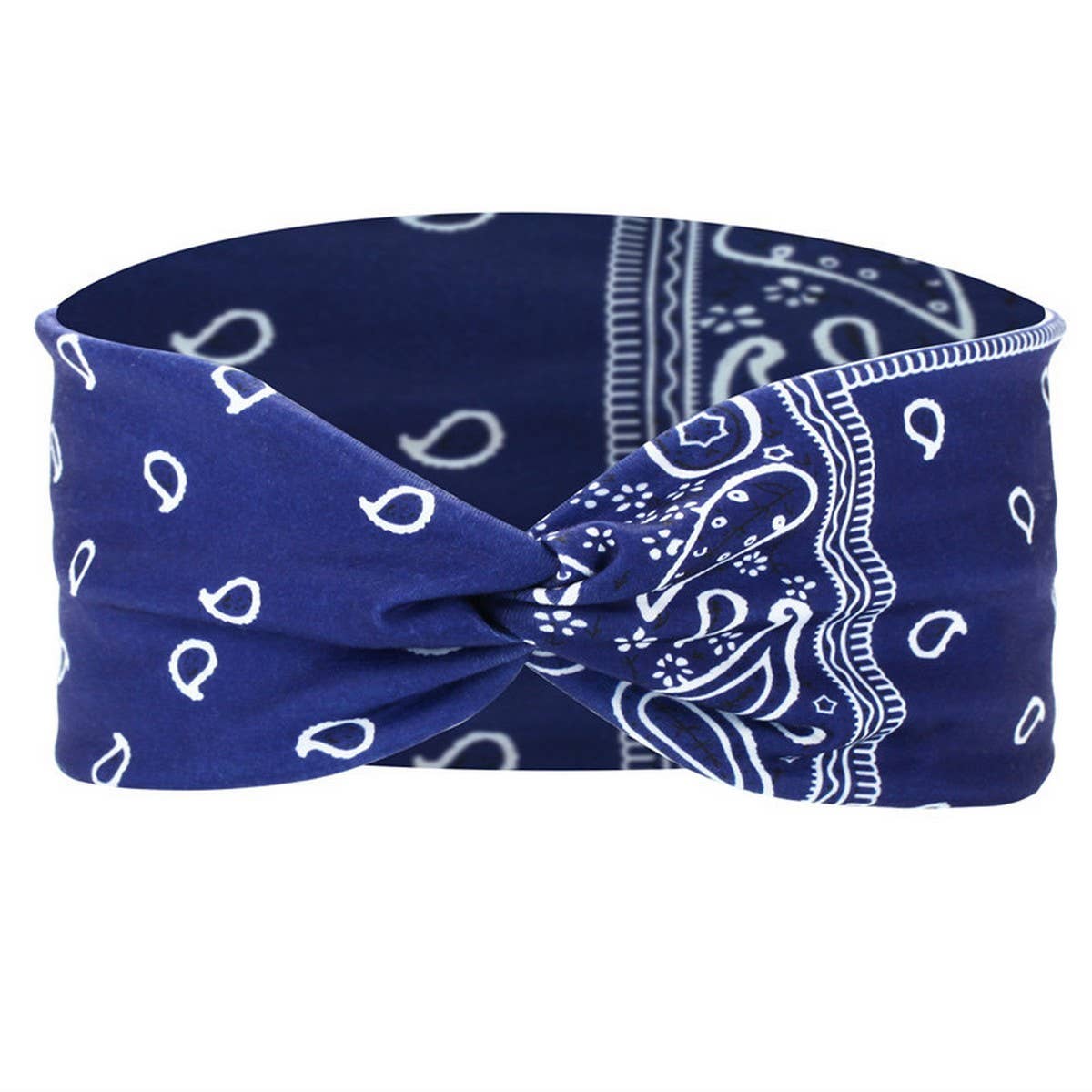 CWAHA6420_ELASTIC KNOTTED CASHEW FLOWER HEADBAND