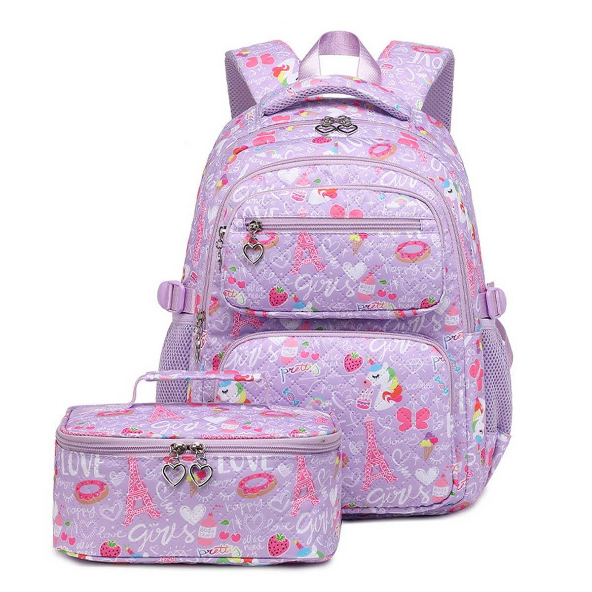 Backpacks for School, Rainbow 2-Piece Set Girls_CWAB5473