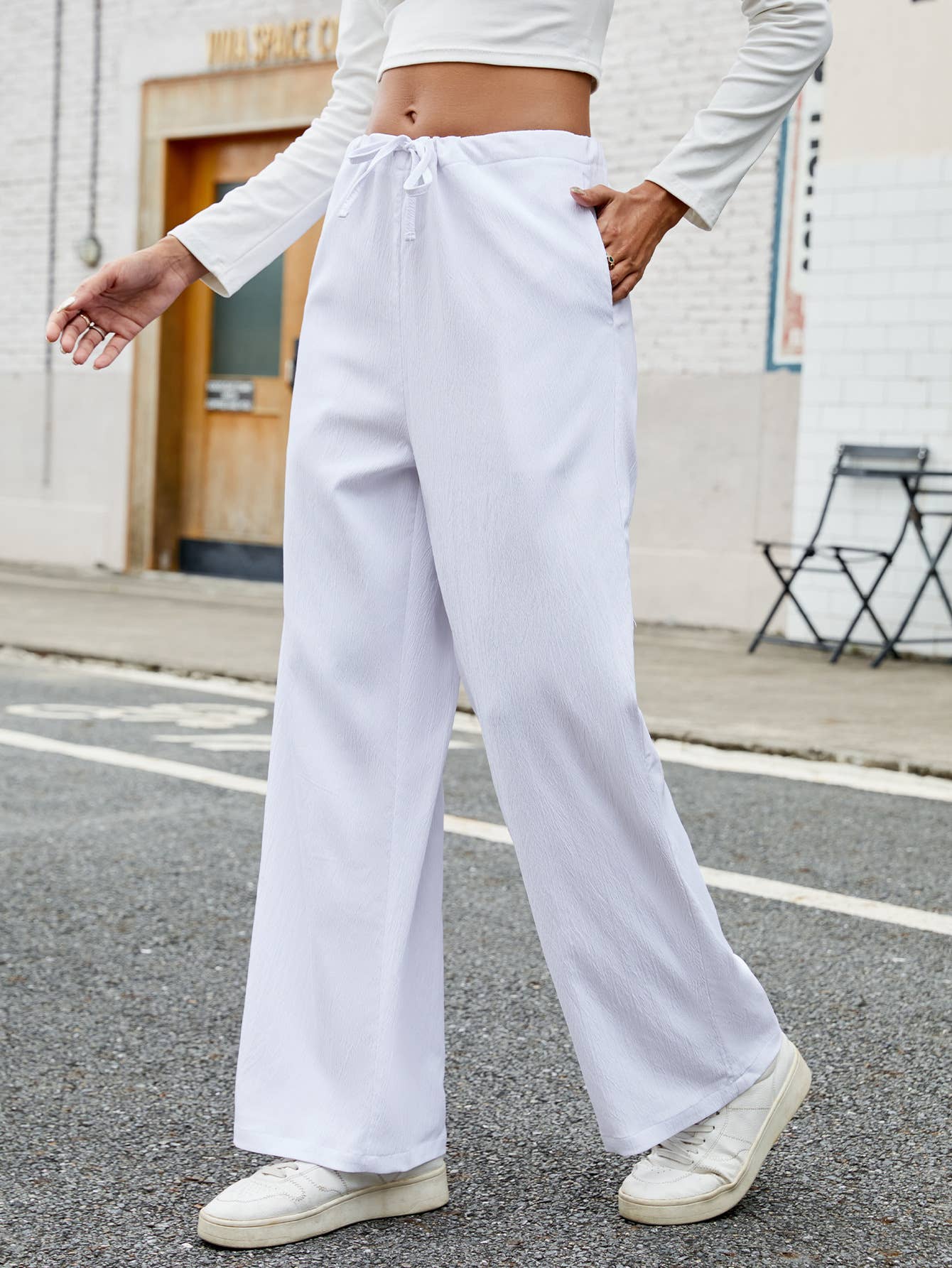 LOOSE STRAIGHT LEG SLIM CASUAL SLACKS