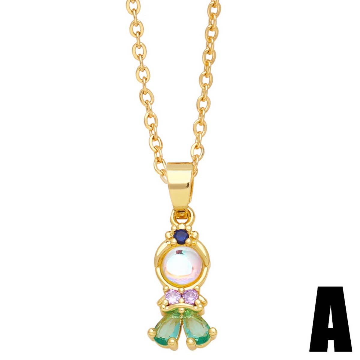 COLORE ZIRCON FAIRY TALE PRINCESS PENDANT NECKLACE