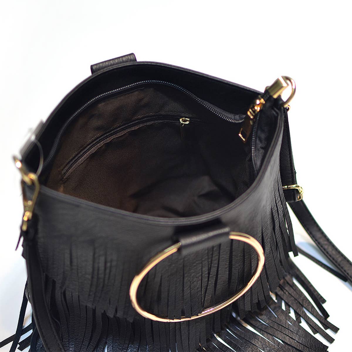 WOMEN FASHION TASSEL CLUTCHES SHOULDER BAG_CWAB0798