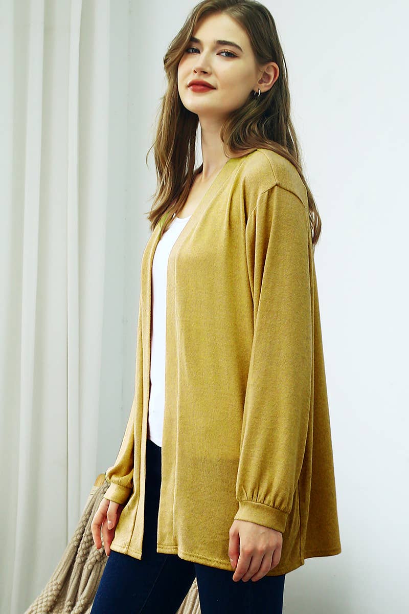 CWOCAL533_Long Sleeve Casual Open Front Long Cardigan