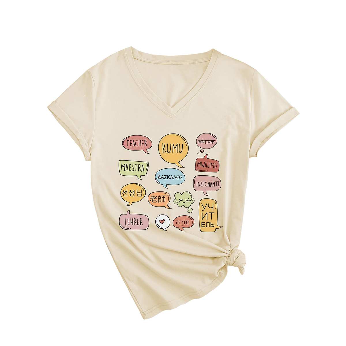 Women??¢s Teaching Tee ??V Neck Teacher Shirt_CWTTSL0478