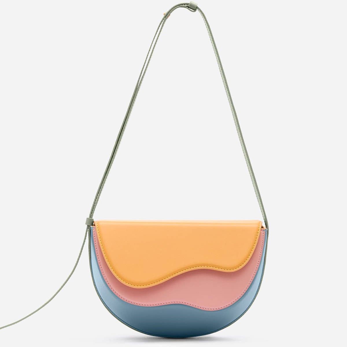 SEMI-CIRCULAR CONTRASTING SHOULDER CROSSBODY BAG_CWAB1931