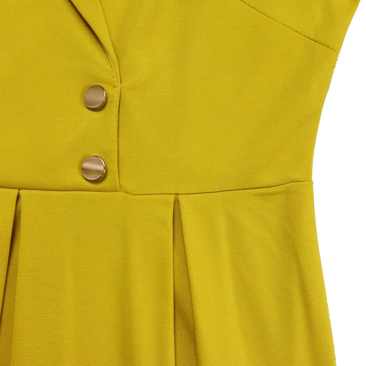 SOLID COLOR SUIT COLLAR HIGH WAIST DRESS_CWDSD6065