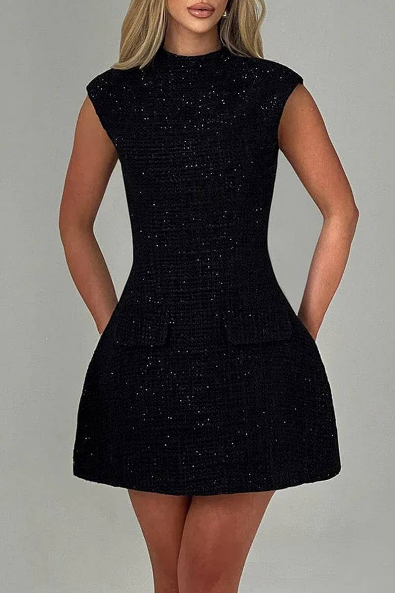 CWDSD10829_FASHIONABLE SOLID SLEEVELESS COCKTAIL DRESS