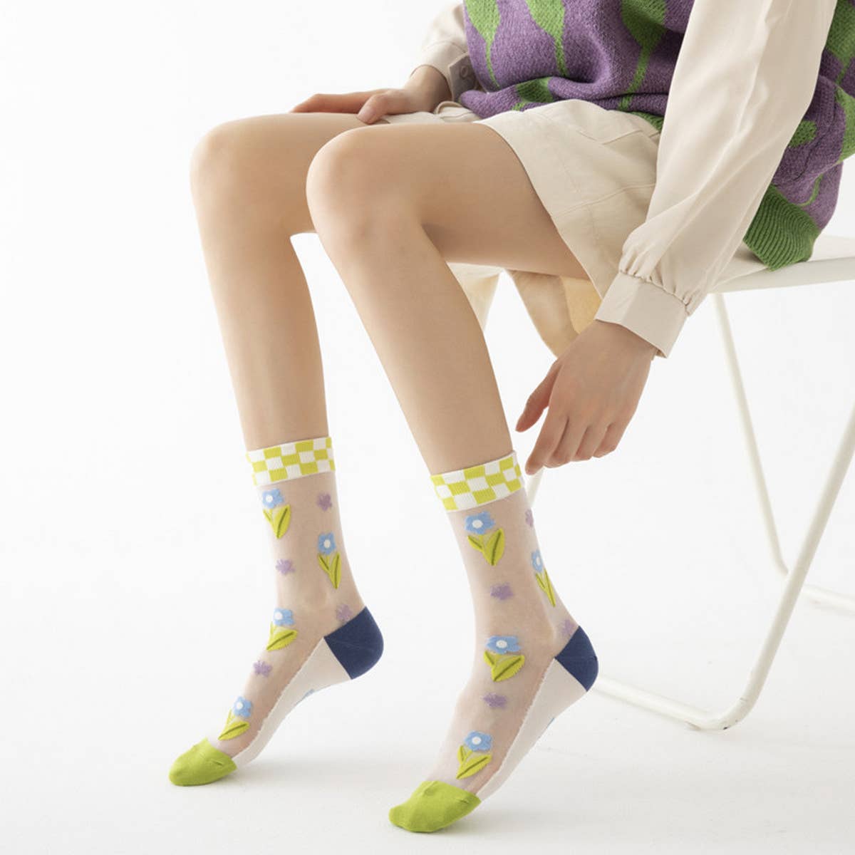 2024 NEW TRANSPARENT GLASS SILK FLOWER SOCKS_CWMS0546