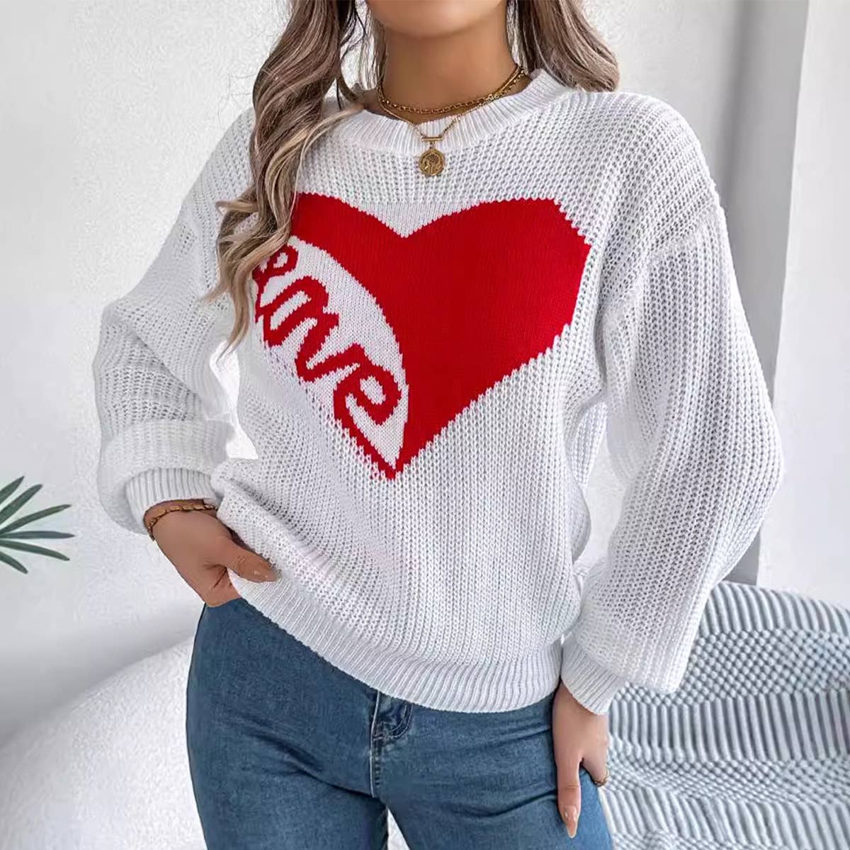 VALENTINE'S DAY LOVE LONG-SLEEVED PULLOVER