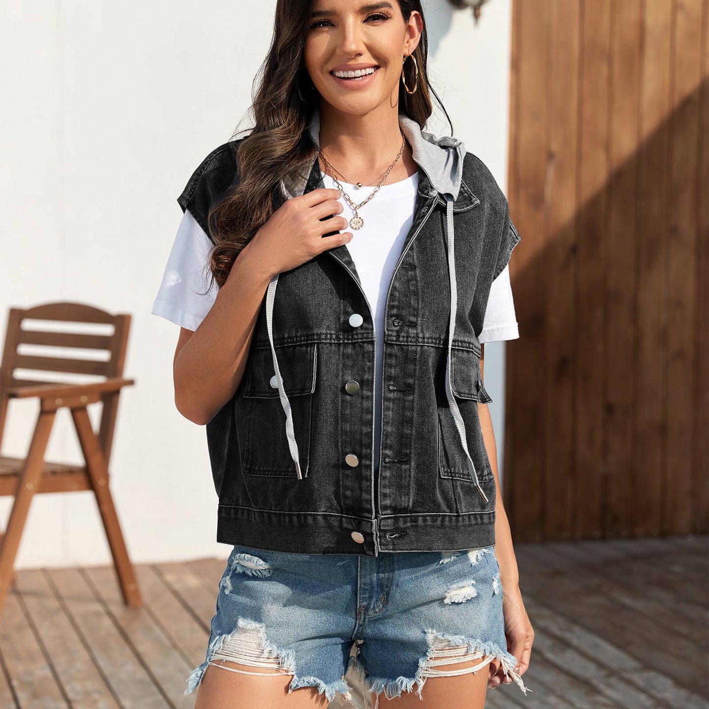 SLIM-FIT WASHED WAISTCOAT CASUAL VEST