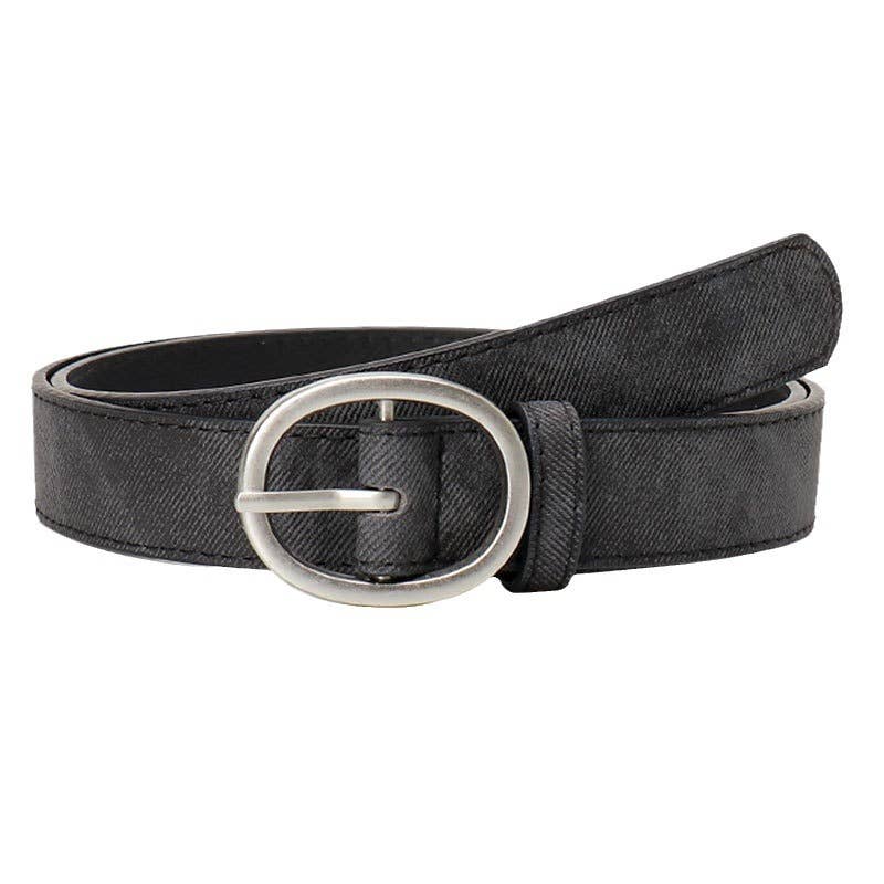 Simple fashionable and casual oval alloy belt