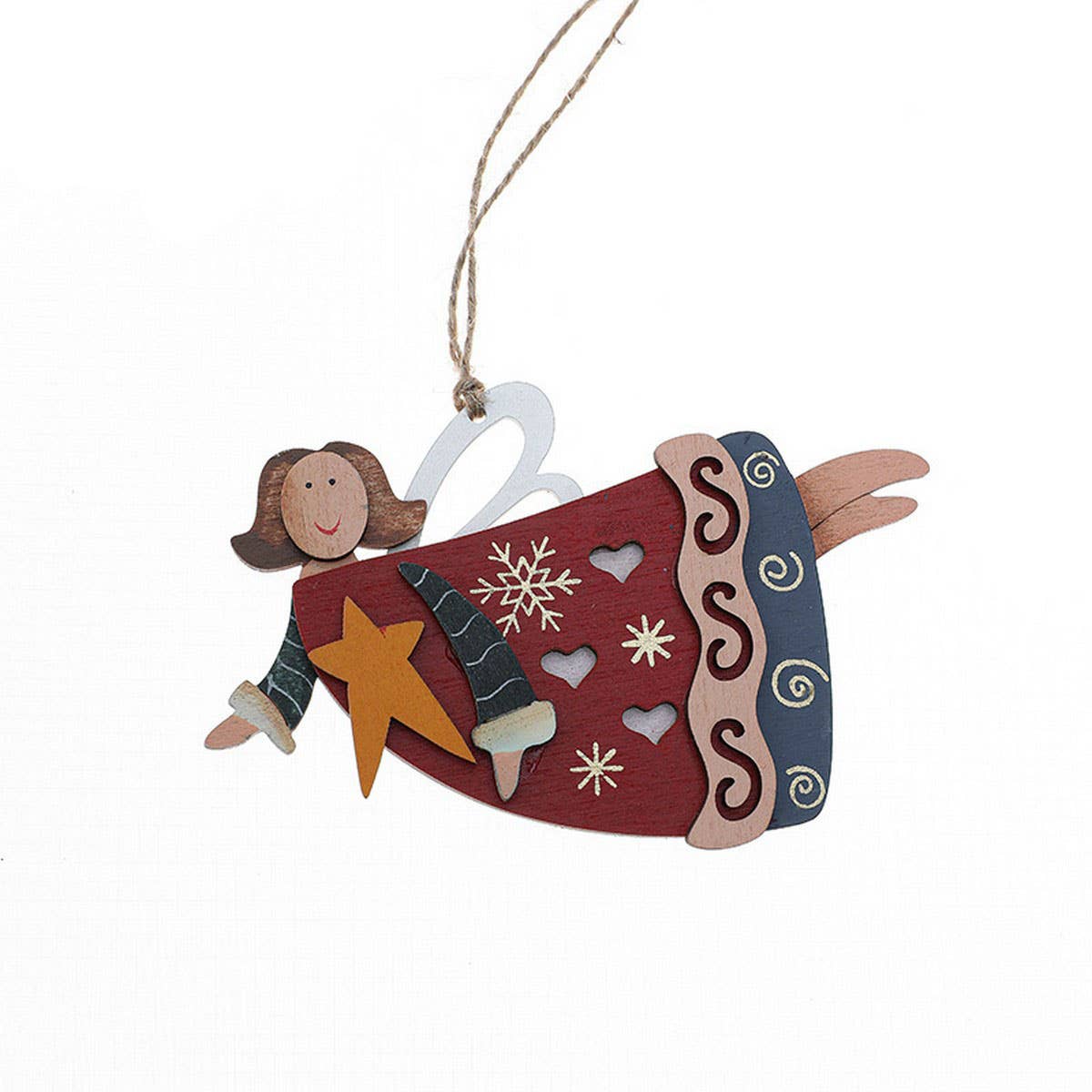 Hand Painted Wooden Xmas Tree Hanging Decor_CWMM9669