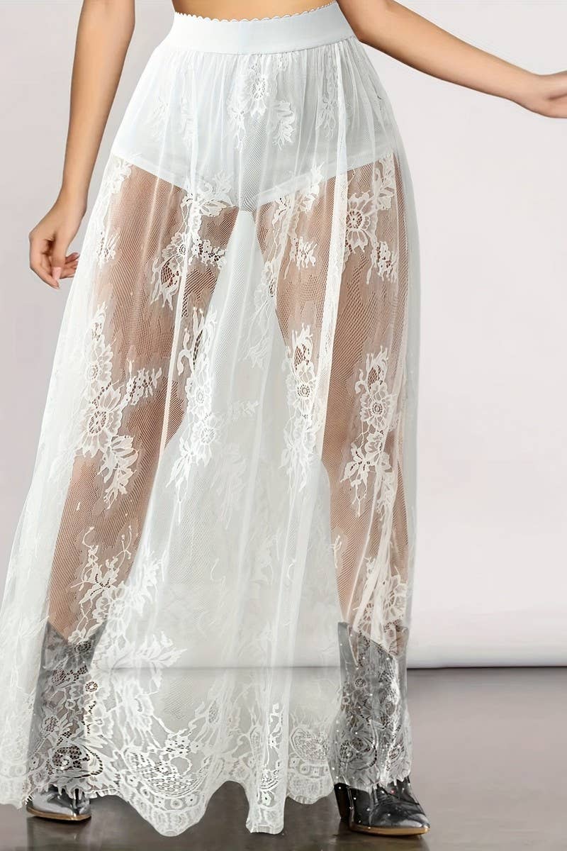 CWBLS0431_SUMMER DARK LACE SEE-THROUGH SEXY SKIRT