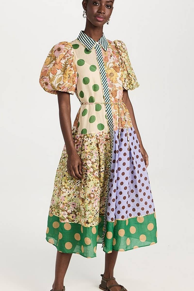 CWDMD5725_FASHIONABLE PUFF SLEEVE ALL-MATCH SLIM DRESS