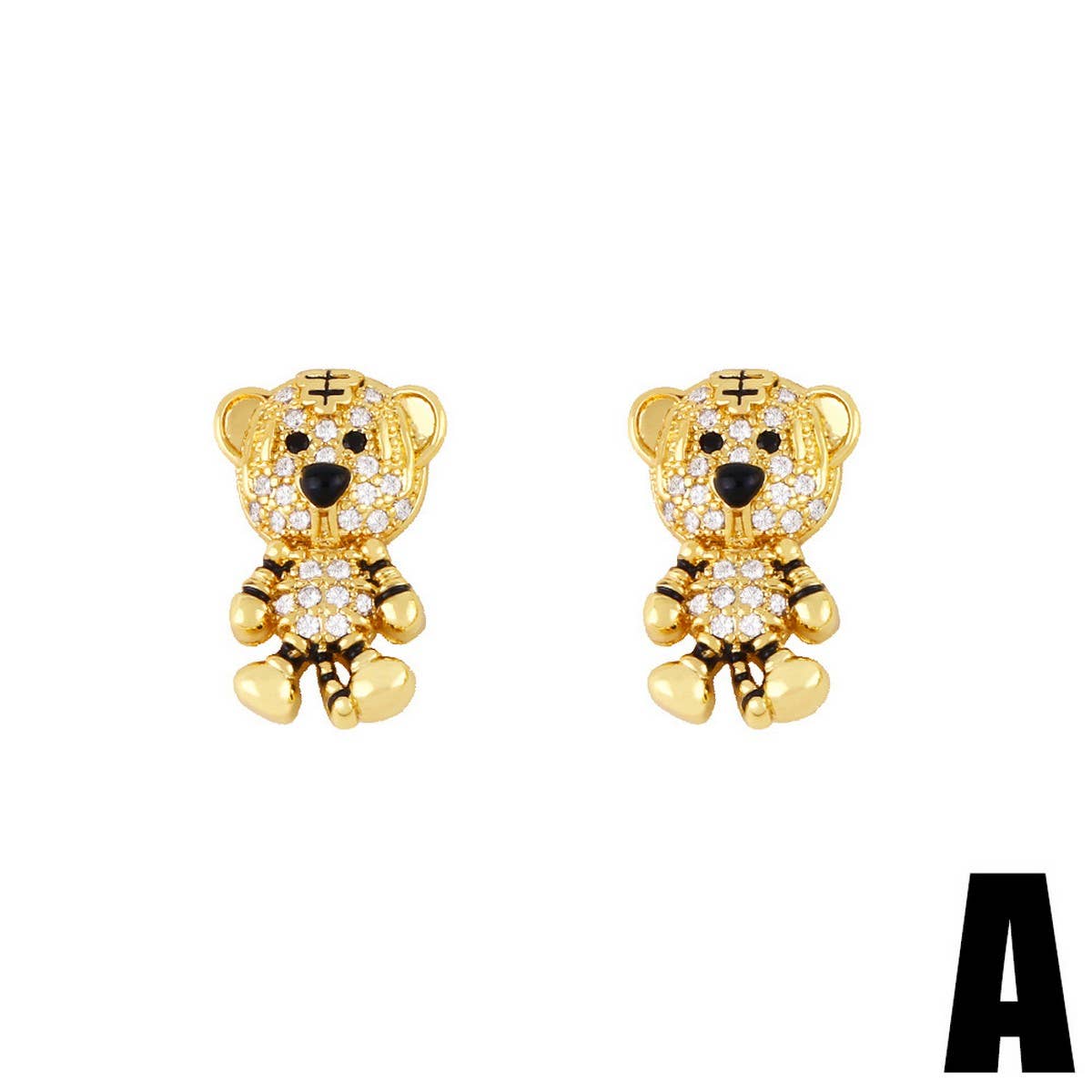 DIAMOND STUDDED TIGER EARRINGS
