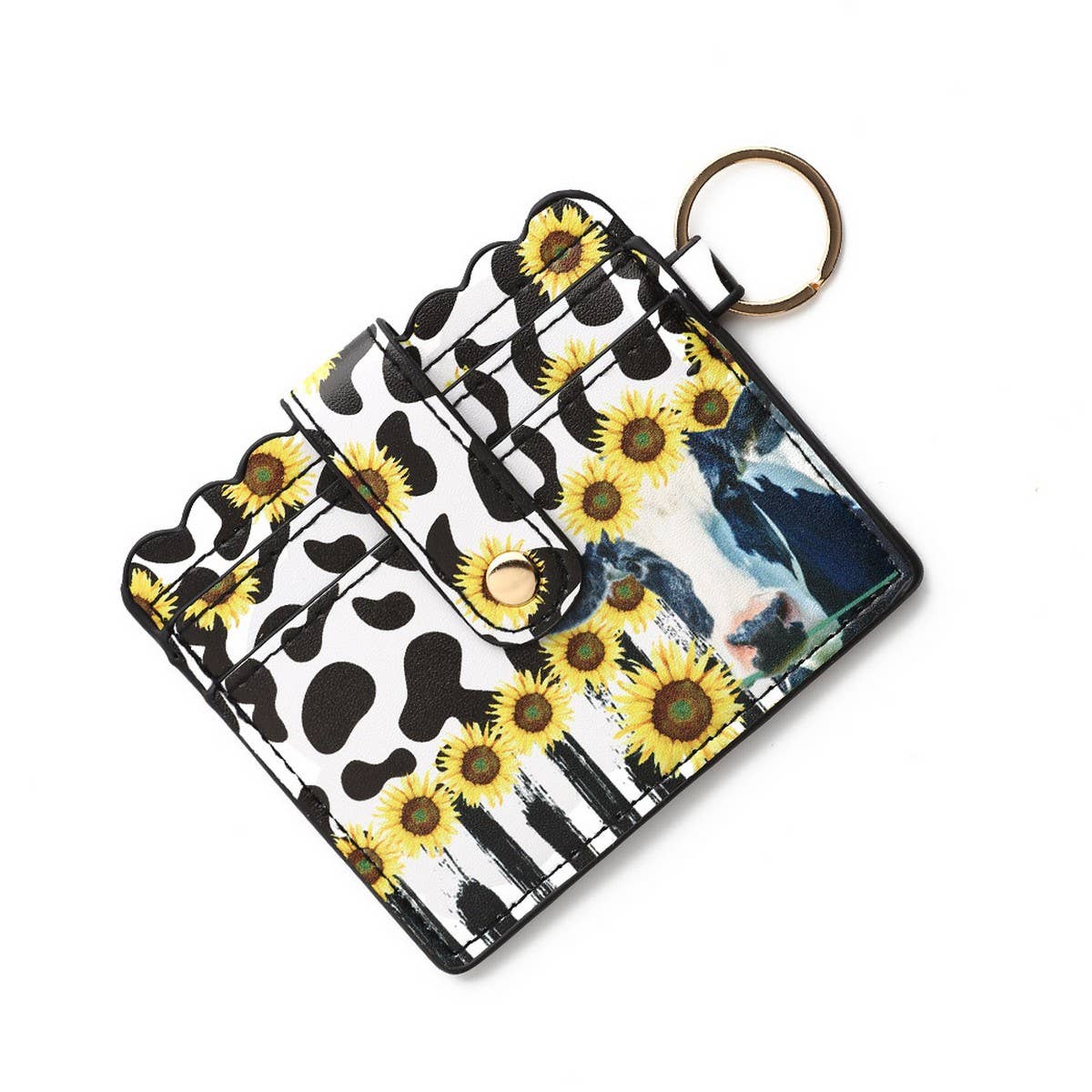 PU Leather Card Holder with Keychain & ID Slot_CWAB4938