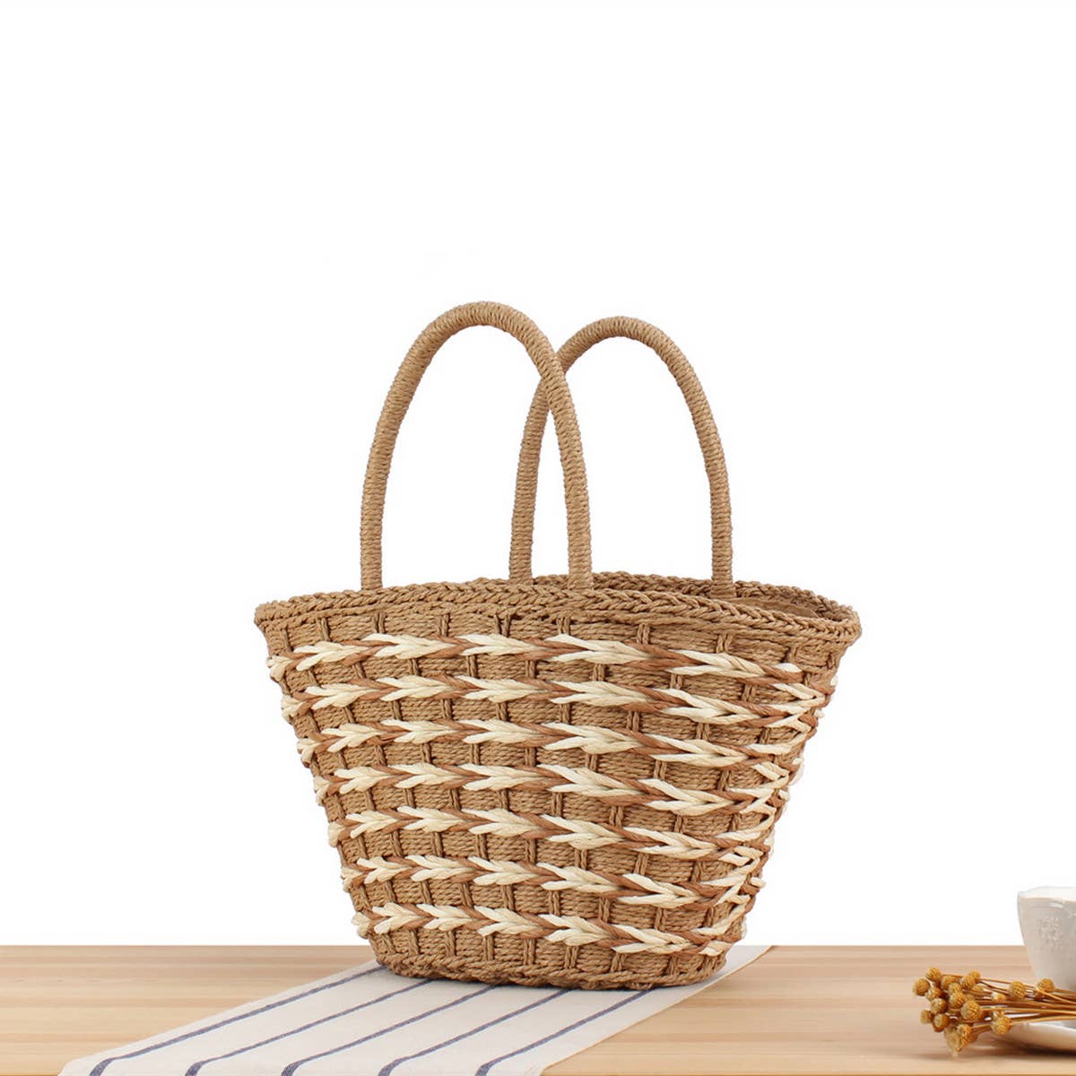 POPULAR SUMMER PORTABLE LARGE-CAPACITY STRAW BAG_CWAB2100