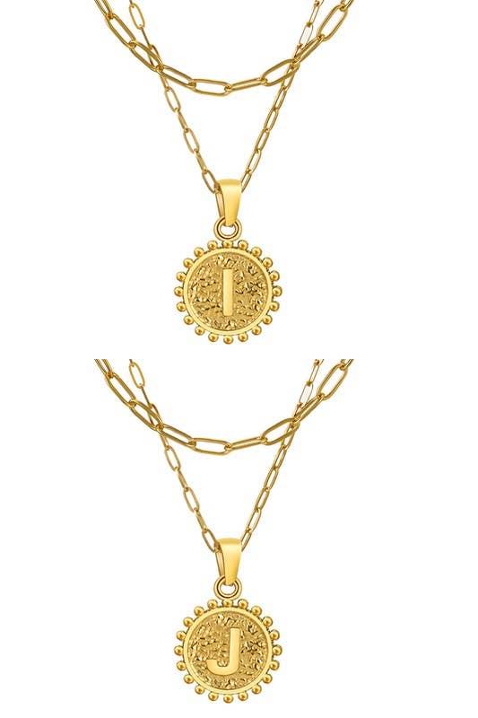 DOUBLE CHAIN INITIALS PENDANT NECKLACE