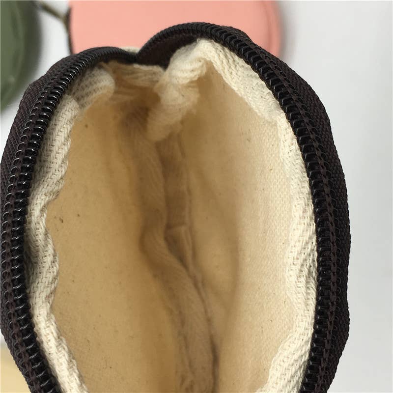 Round cartoon canvas coin purse and money bag