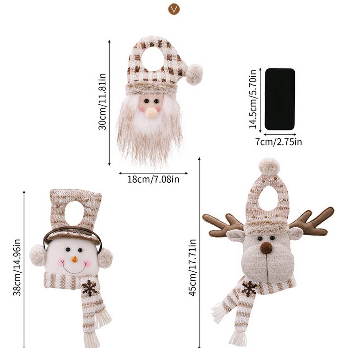 CWMM10335_CHRISTMAS DOOR HANGING SANTA SNOWMAN REINDEER