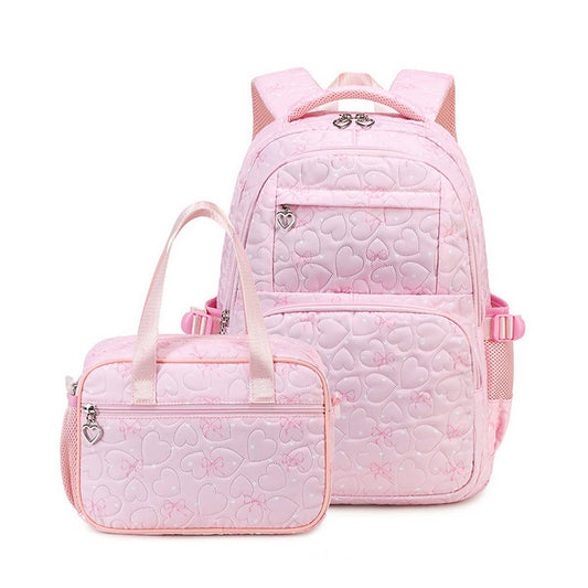 Backpacks for School Girls??œHeart Print 2-Piece Set_CWAB5393