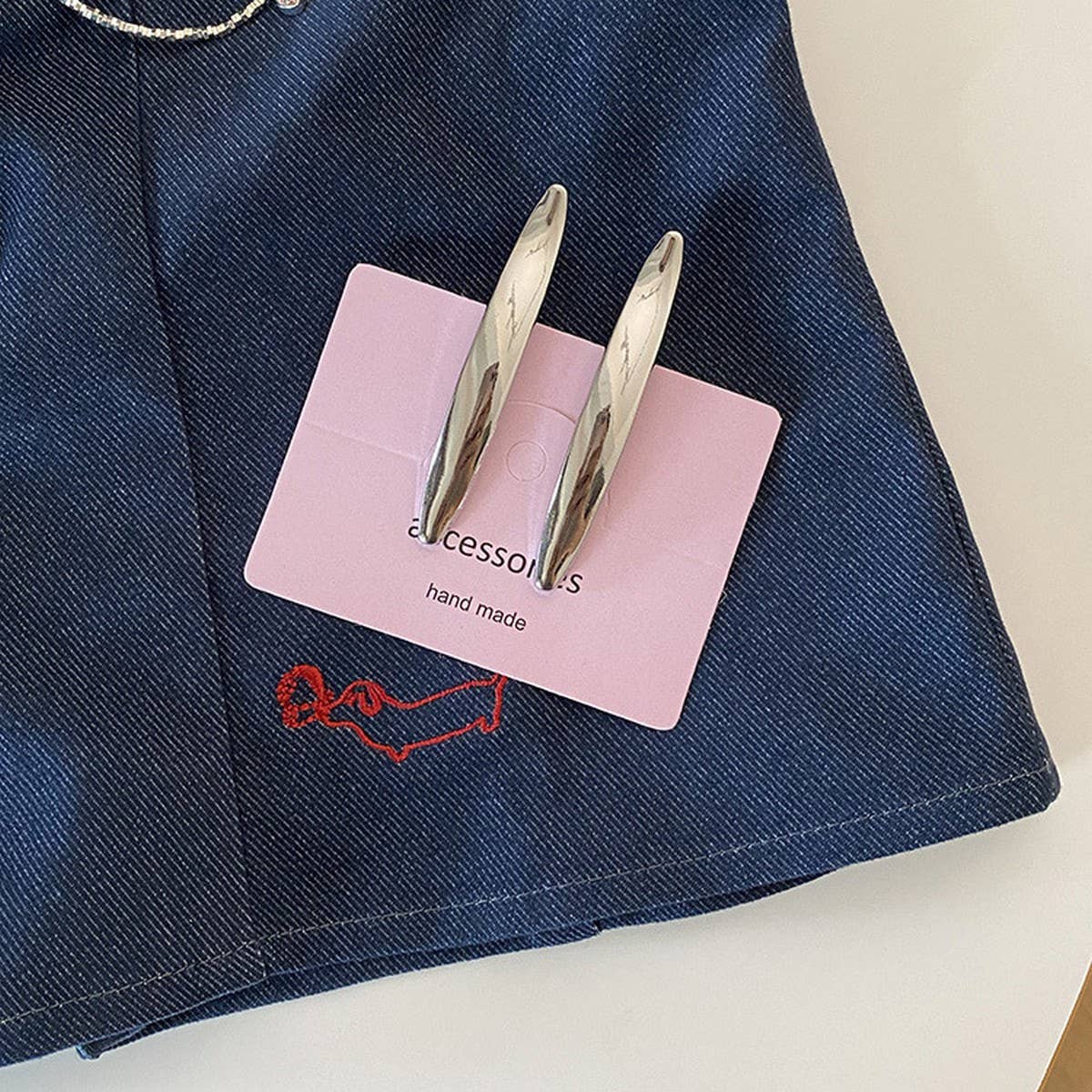 French Minimalist Metal Hair Clip,Silver Side Pin