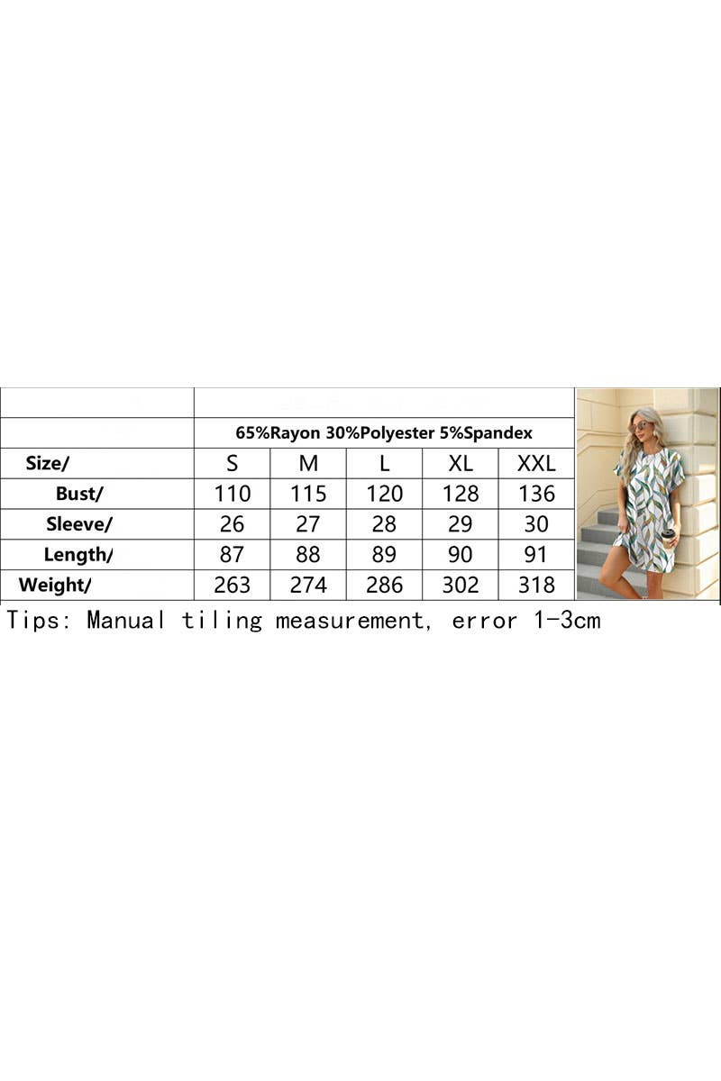 CWDSD7437_SUMMER NEW LOOSE PRINT POCKET DRESS