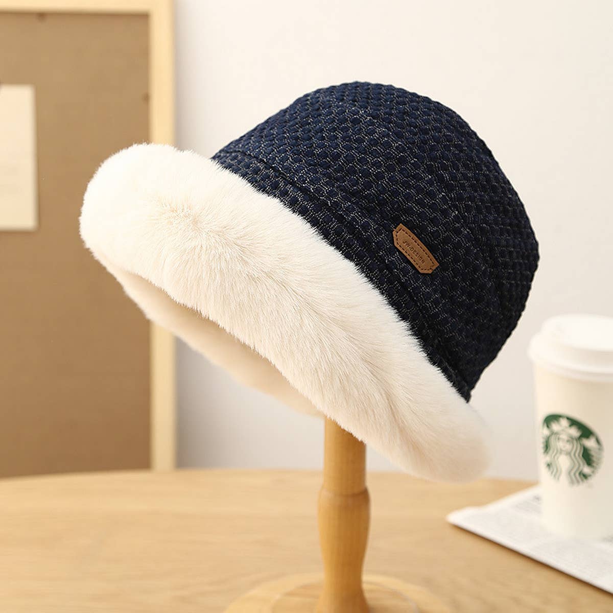 WOMEN AUTUMN AND WINTER THICK BUCKET HAT_CWAB2862