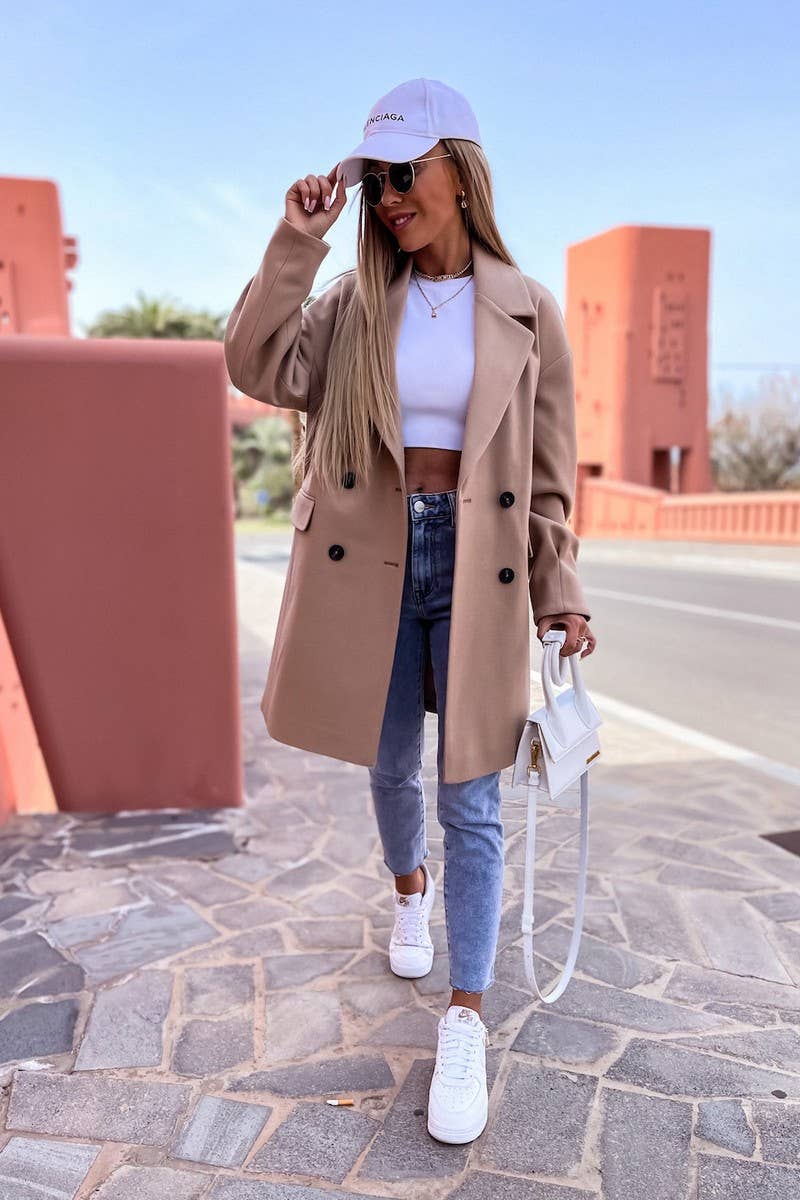 CWOCO00211_SOLID COLOR CASUAL SUIT COLLAR MID-LENGTH COAT