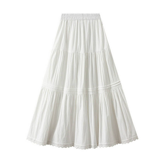 SWEET MIDI SKIRT WITH LACE TRIM