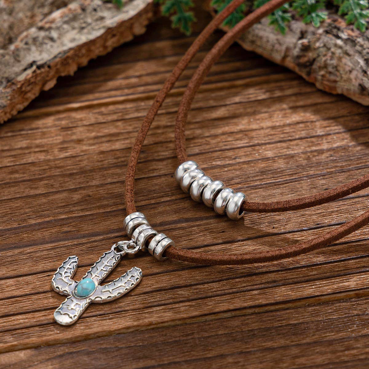 VINTAGE IRREGULAR ALLOY TURQUOISE NECKLACE SET