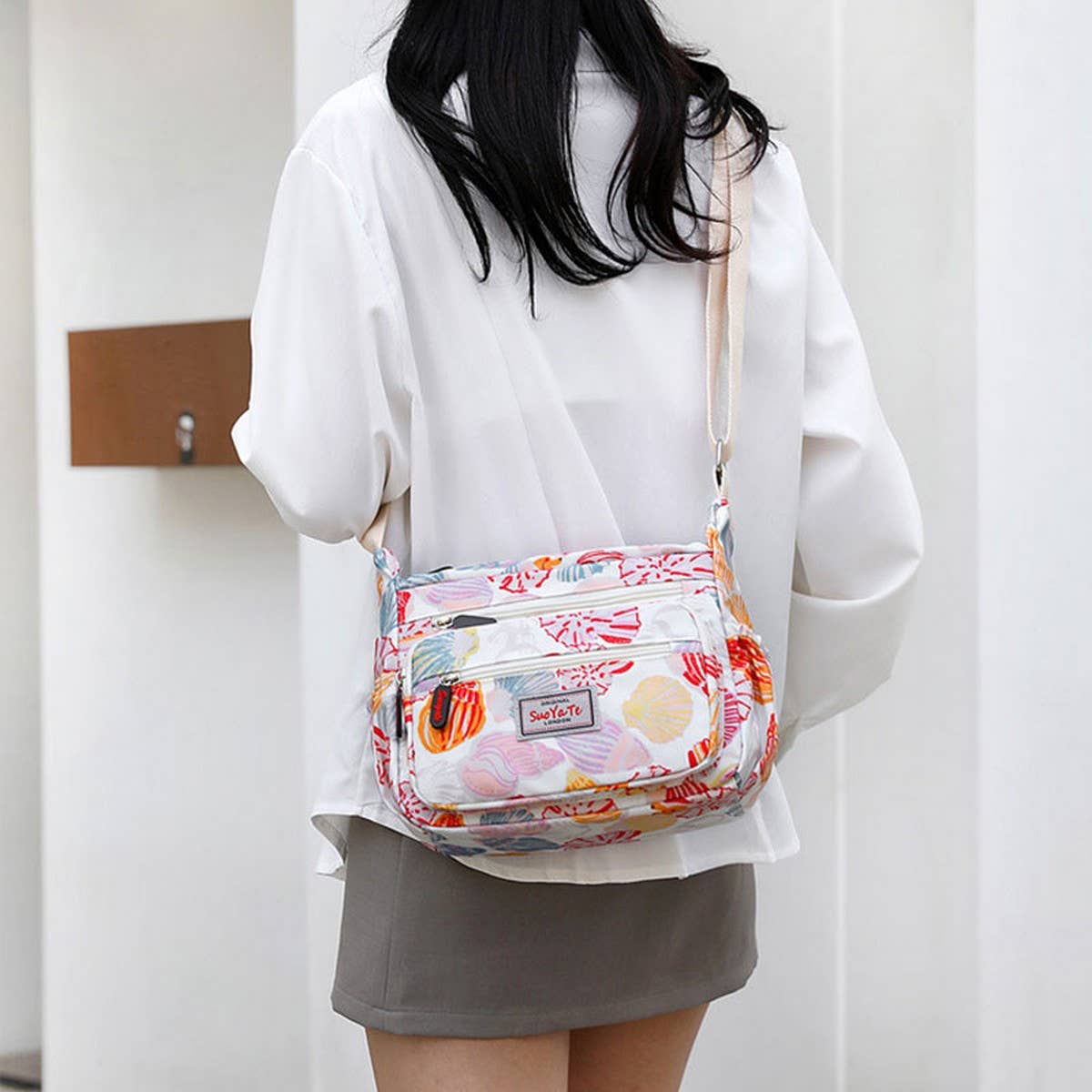 PRINTED LARGE CAPACITY NYLONSHOULDER CROSSBODY BAG_CWASC1788