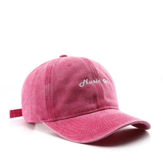 Vintage Washed Letter Embroidered Baseball Cap_CWAH1291