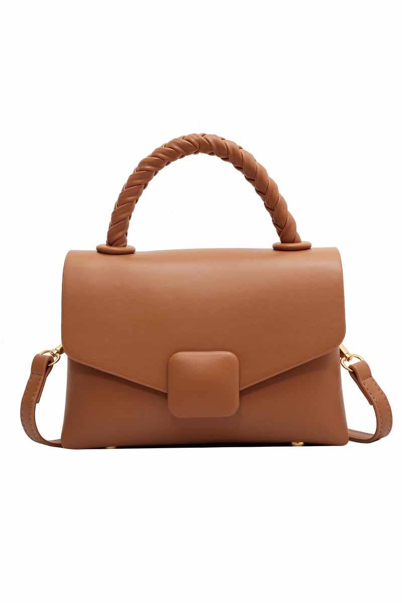 TWIST HANDLE SQUARE BUTTON BAG_CWAB0474