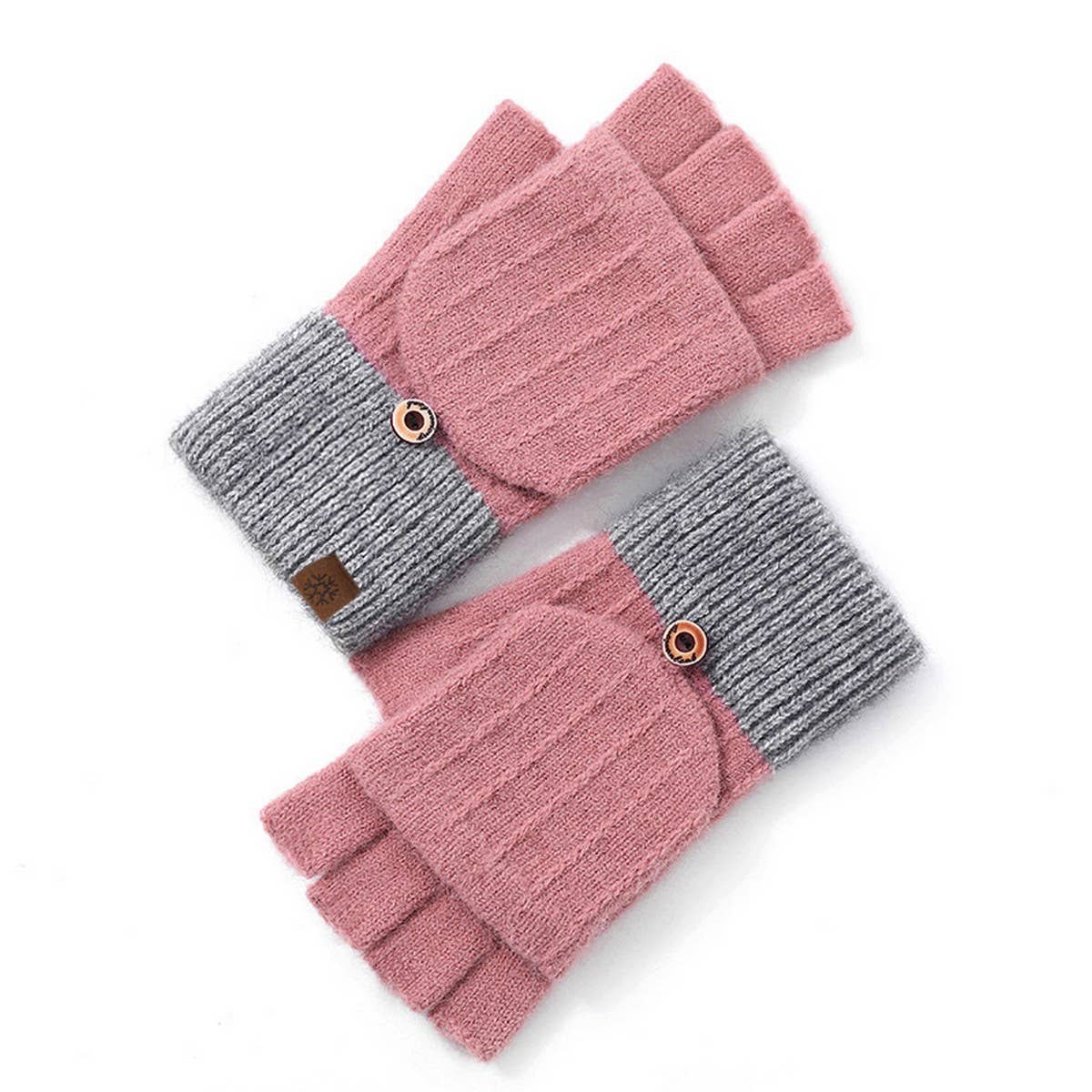 WINTER WOMEN'S HALF FINGER FLAP KNIT GLOVES_CWAG0384
