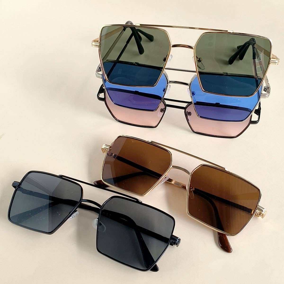 FLAT TOP FRAME SQUARE SUNGLASSES