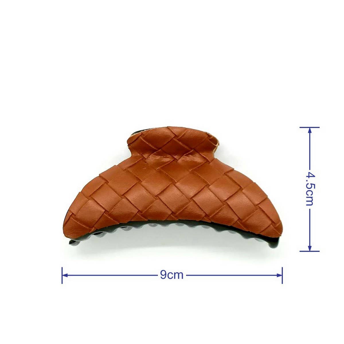 Woven Lattice PU Leather Ethnic Hair Claw_CWAHA6379