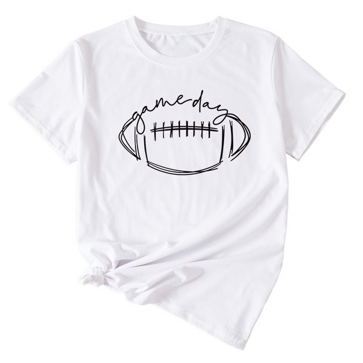 Women??¢s Casual Tee with Fun Football Print_CWDSD8368