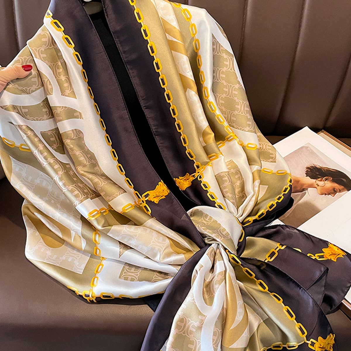 Su Silk Embroidered Scarf - Spring Fall Shawl for _CWASC0534