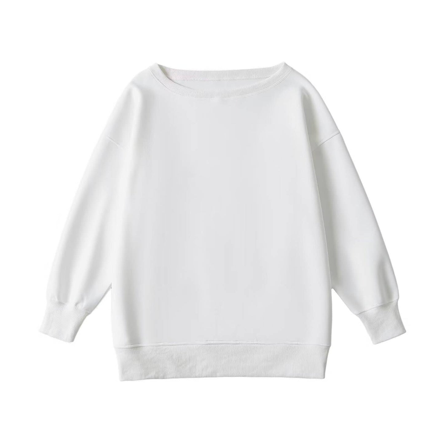 SLANT SHOULDER LOOSE OFF-THE-SHOULDER HOODIE