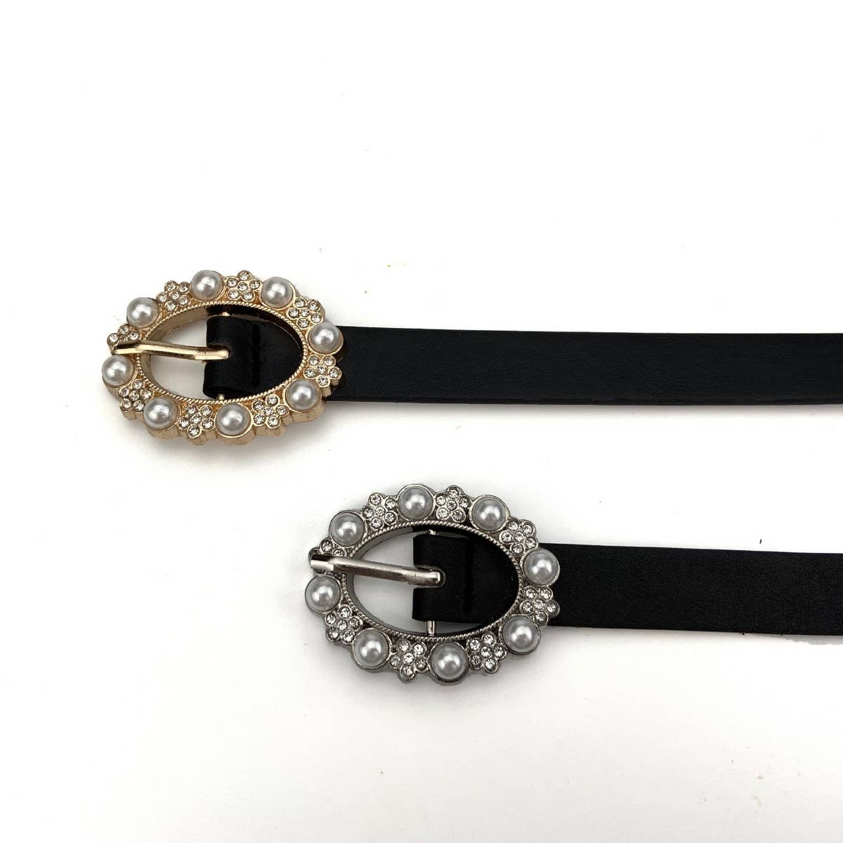 WOMEN'S PEARL RHINESTONE THIN BELT WAIST BELT_CWABE0699